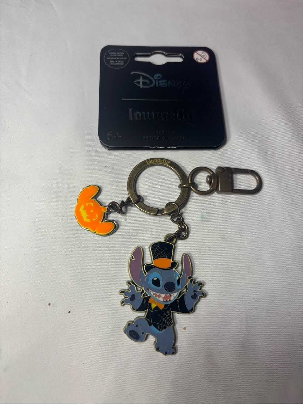 New Disney Loungefly Stitch Halloween Keychain - Blue & Orange